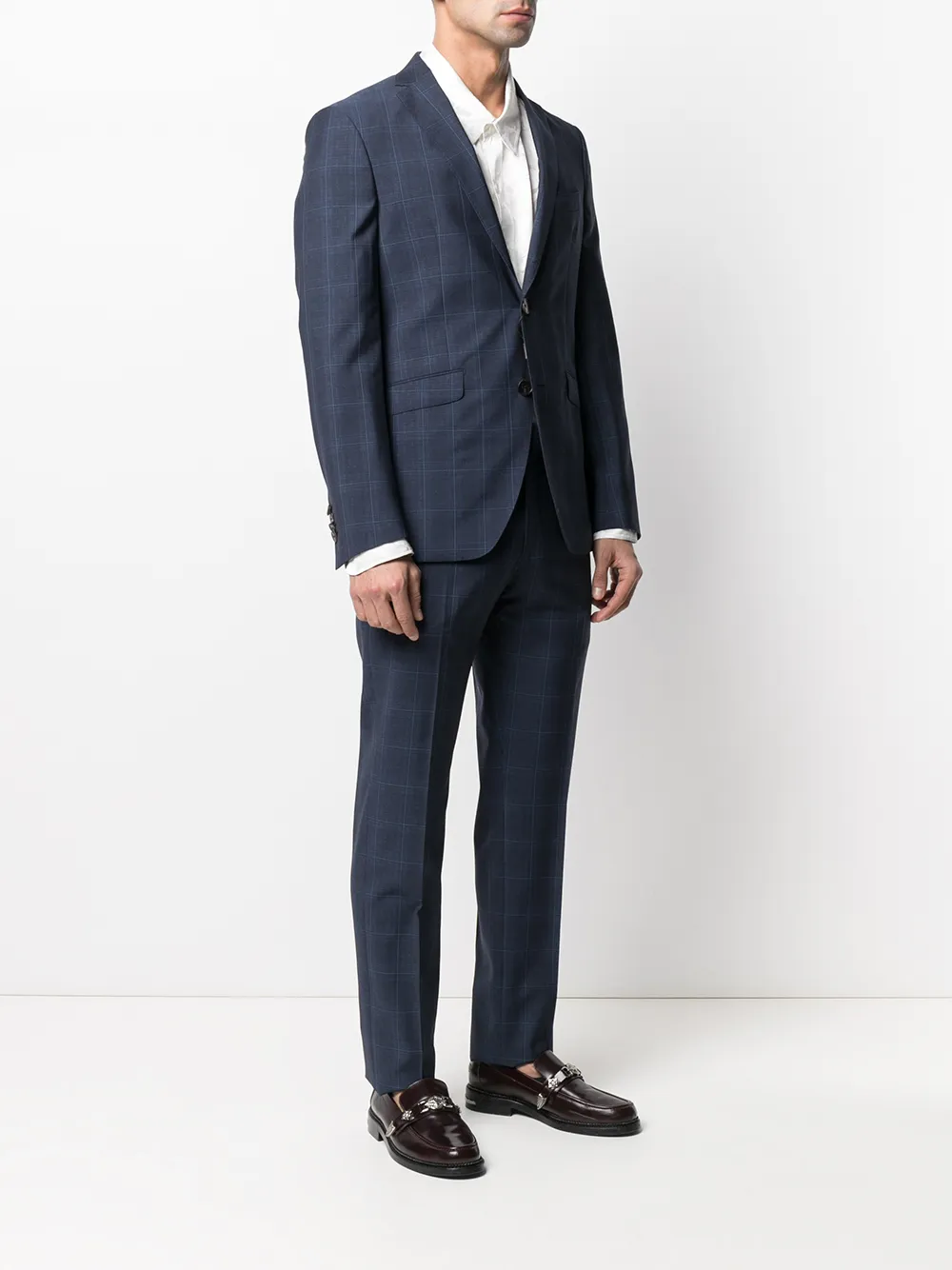 фото Etro клетчатый костюм с однобортным пиджаком