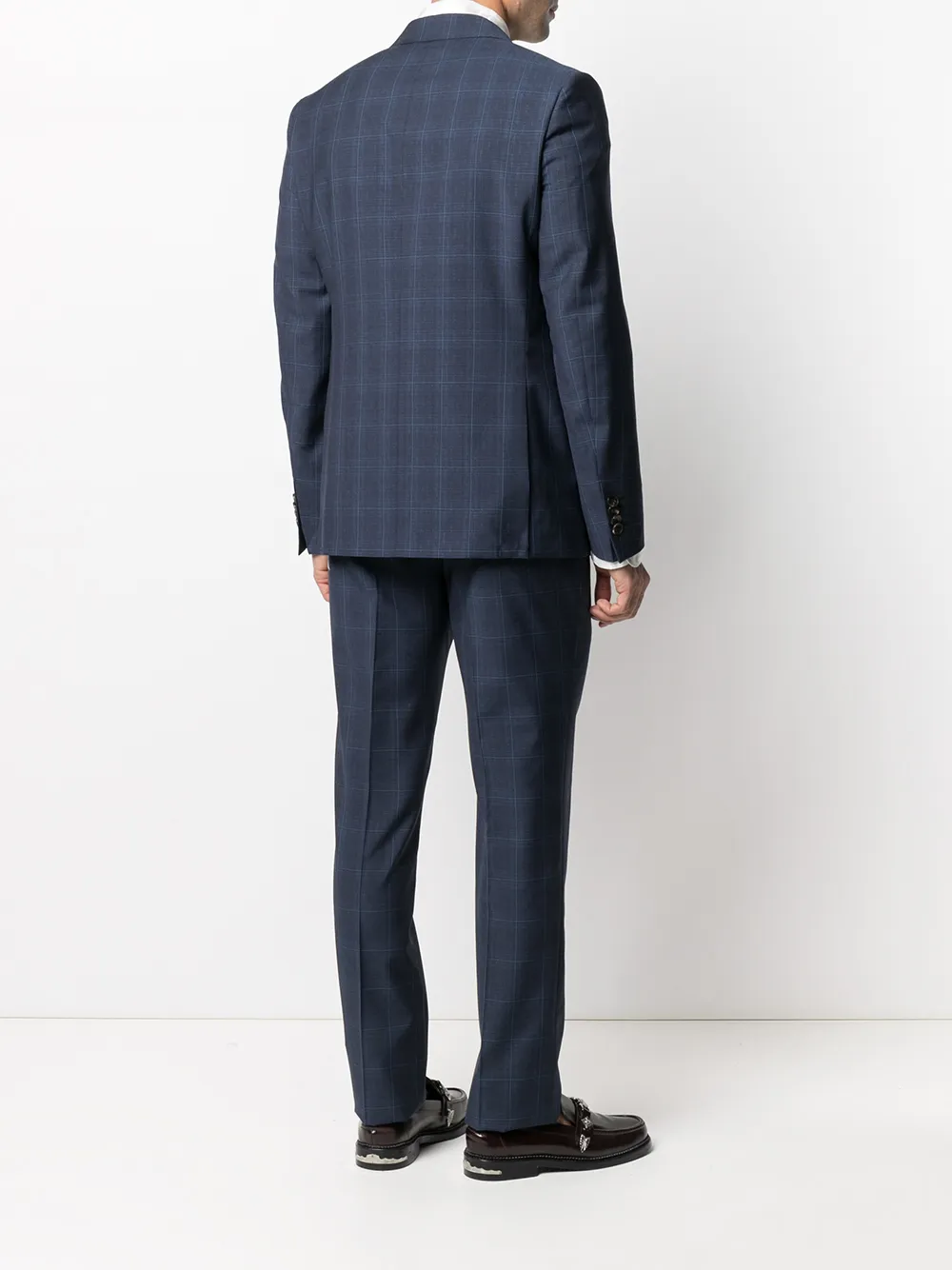 фото Etro клетчатый костюм с однобортным пиджаком