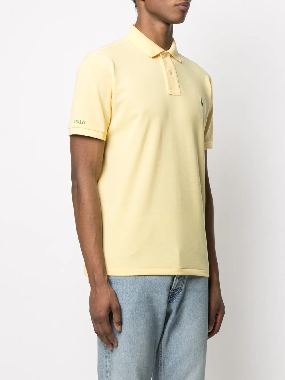 фото Polo ralph lauren рубашка поло узкого кроя с вышитым логотипом