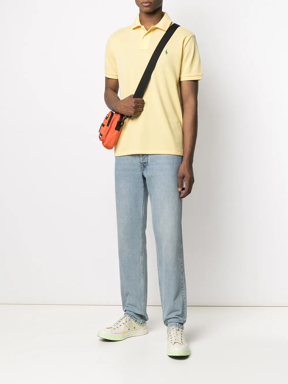 фото Polo ralph lauren рубашка поло узкого кроя с вышитым логотипом