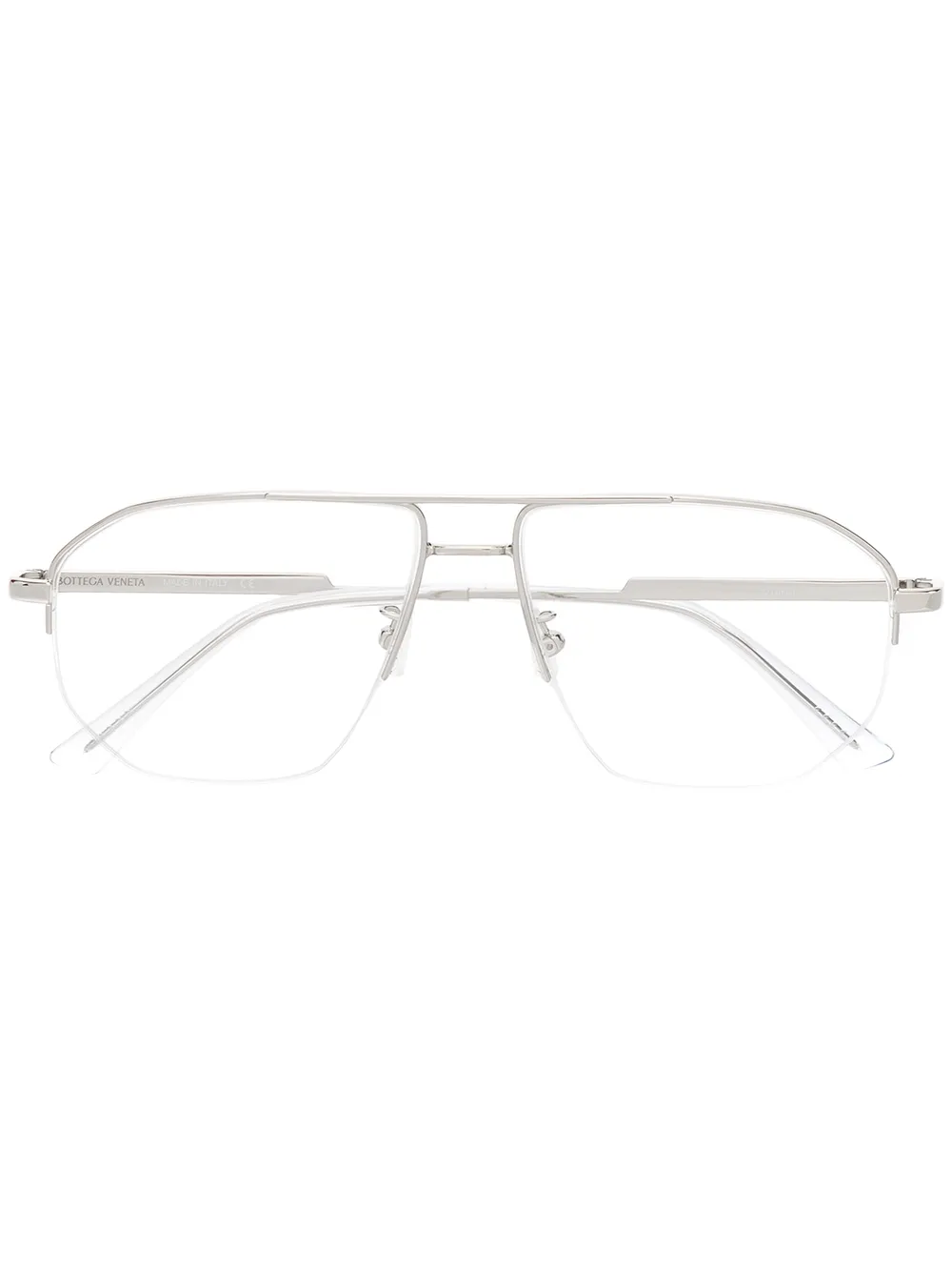 Bottega Veneta Eyewear lentes BV1109O con armazón estilo piloto - Plateado