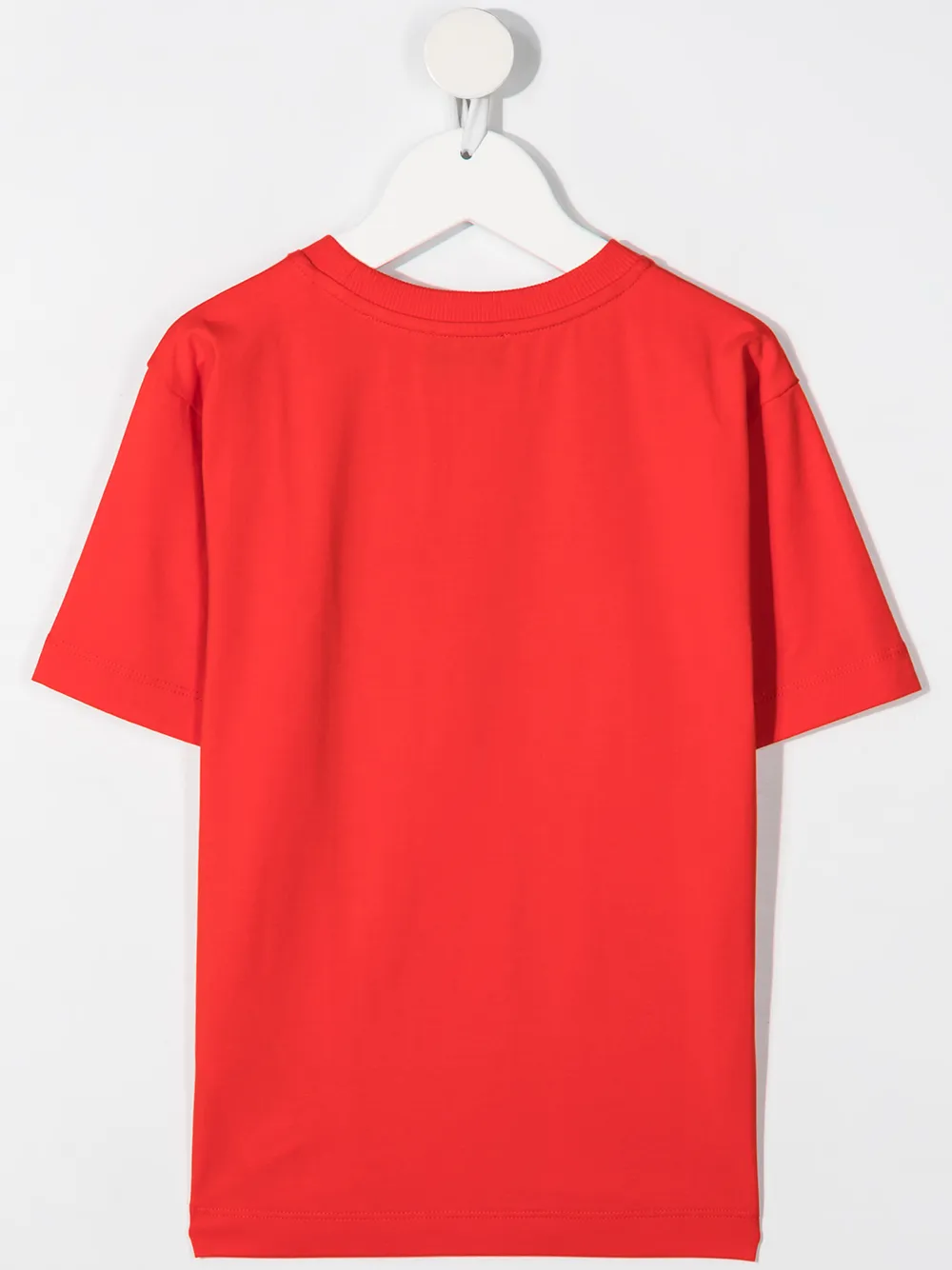 фото Moschino kids футболка с круглым вырезом и логотипом со стразами