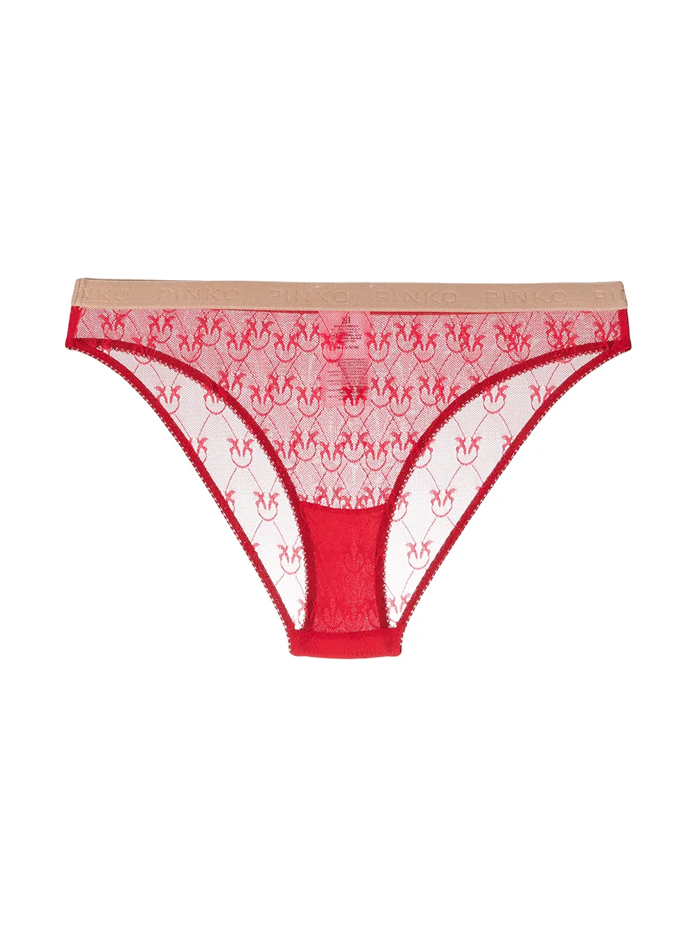 фото Pinko полупрозрачные трусы-брифы с монограммой
