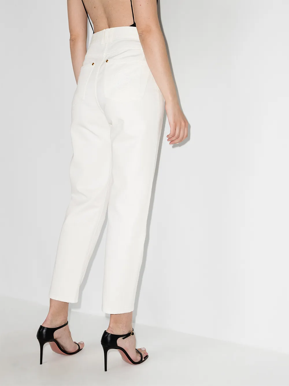 фото Balmain зауженные джинсы с завышенной талией