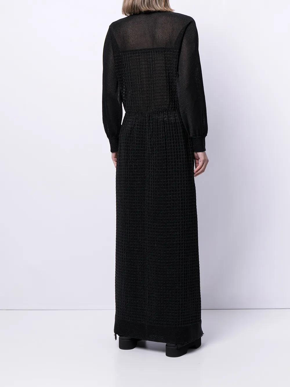 фото Lanvin pre-owned полупрозрачное платье-рубашка