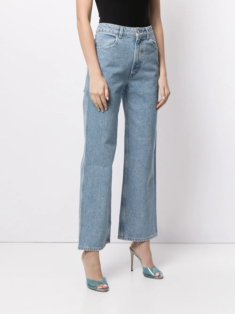 фото Eckhaus latta широкие джинсы с завышенной талией