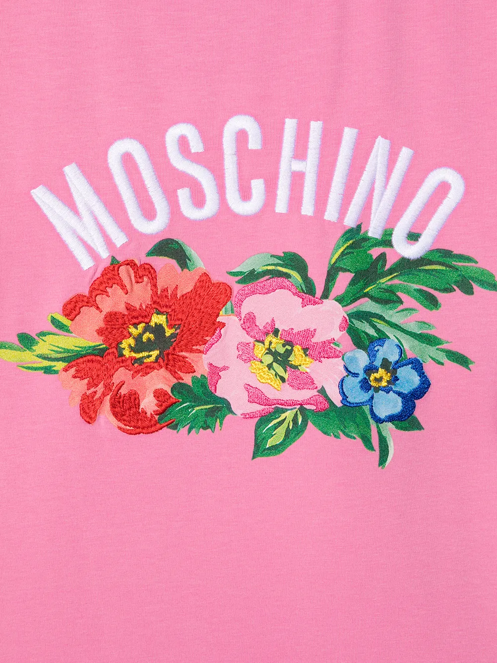 фото Moschino kids футболка с логотипом и цветочным принтом