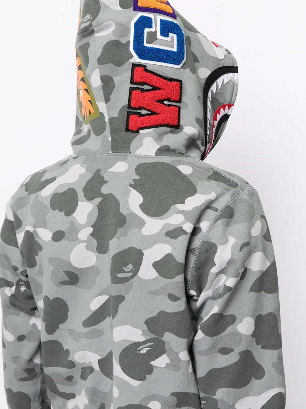 фото A bathing ape® худи camo shark на молнии