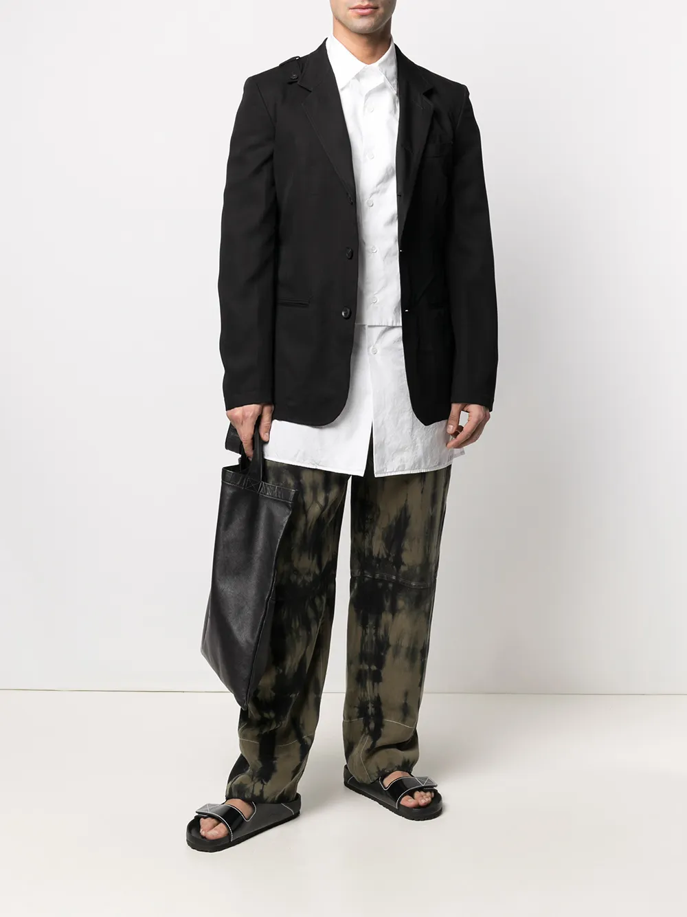 фото Yohji yamamoto рубашка с нашивкой