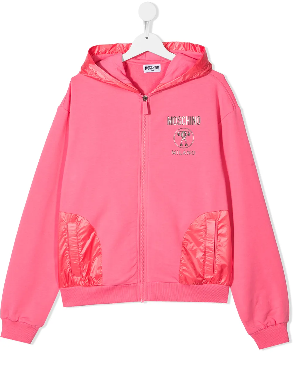 фото Moschino kids куртка с капюшоном и логотипом
