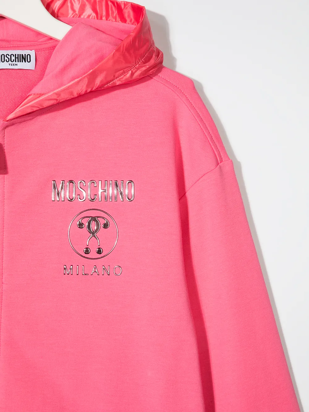 фото Moschino kids куртка с капюшоном и логотипом