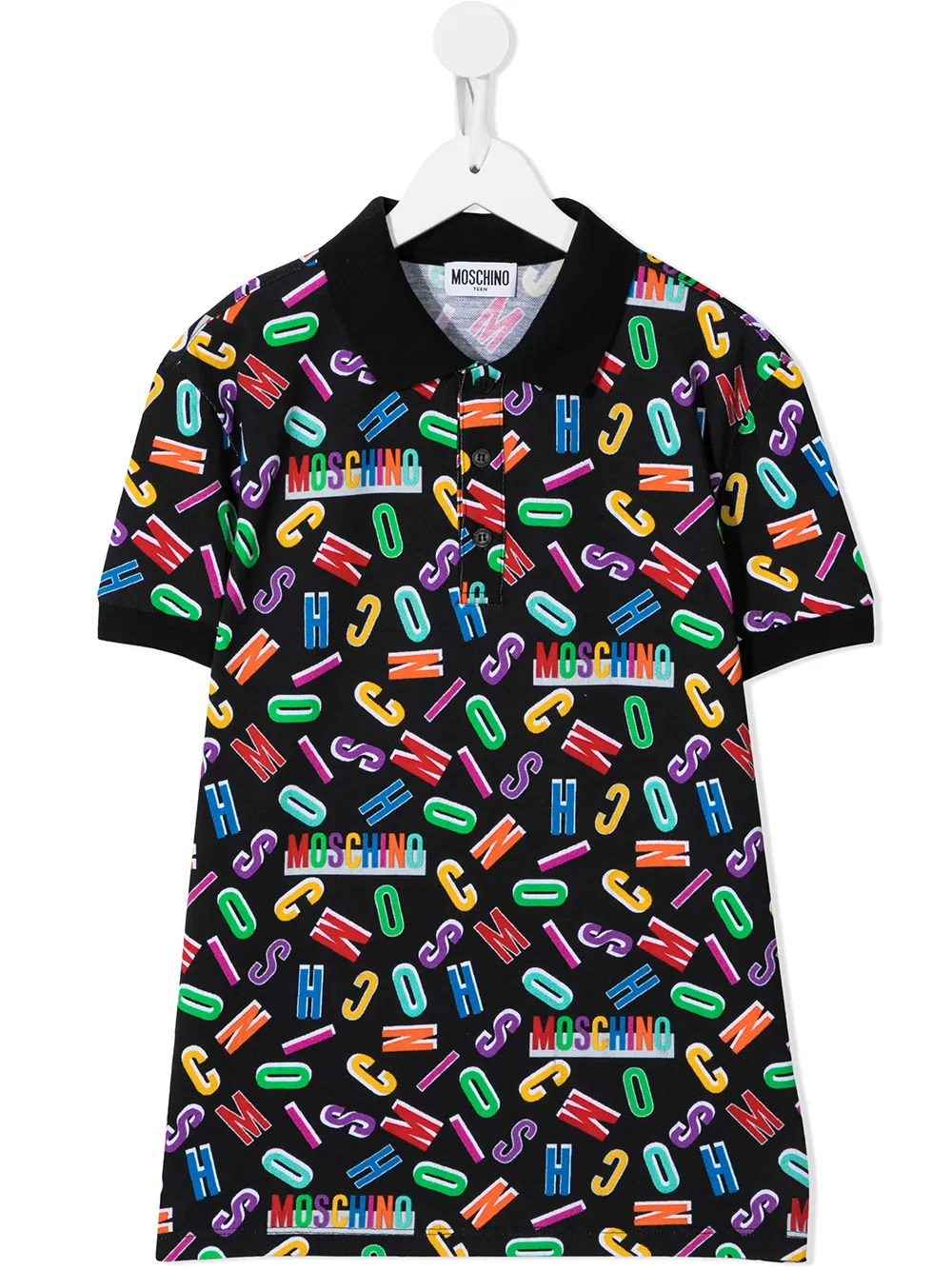 фото Moschino kids рубашка поло с логотипом