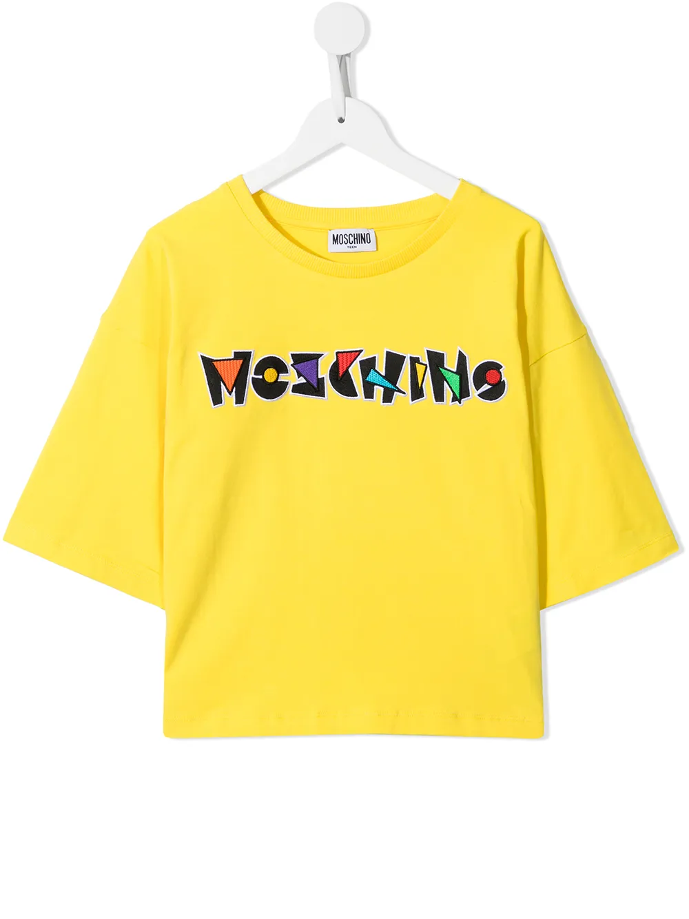 фото Moschino kids футболка с геометричным логотипом