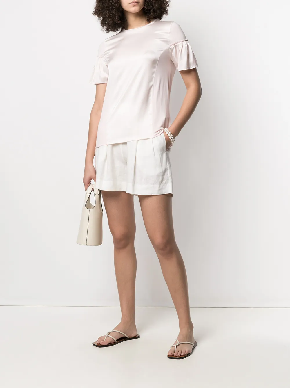 фото Boss футболка с короткими рукавами и сборками