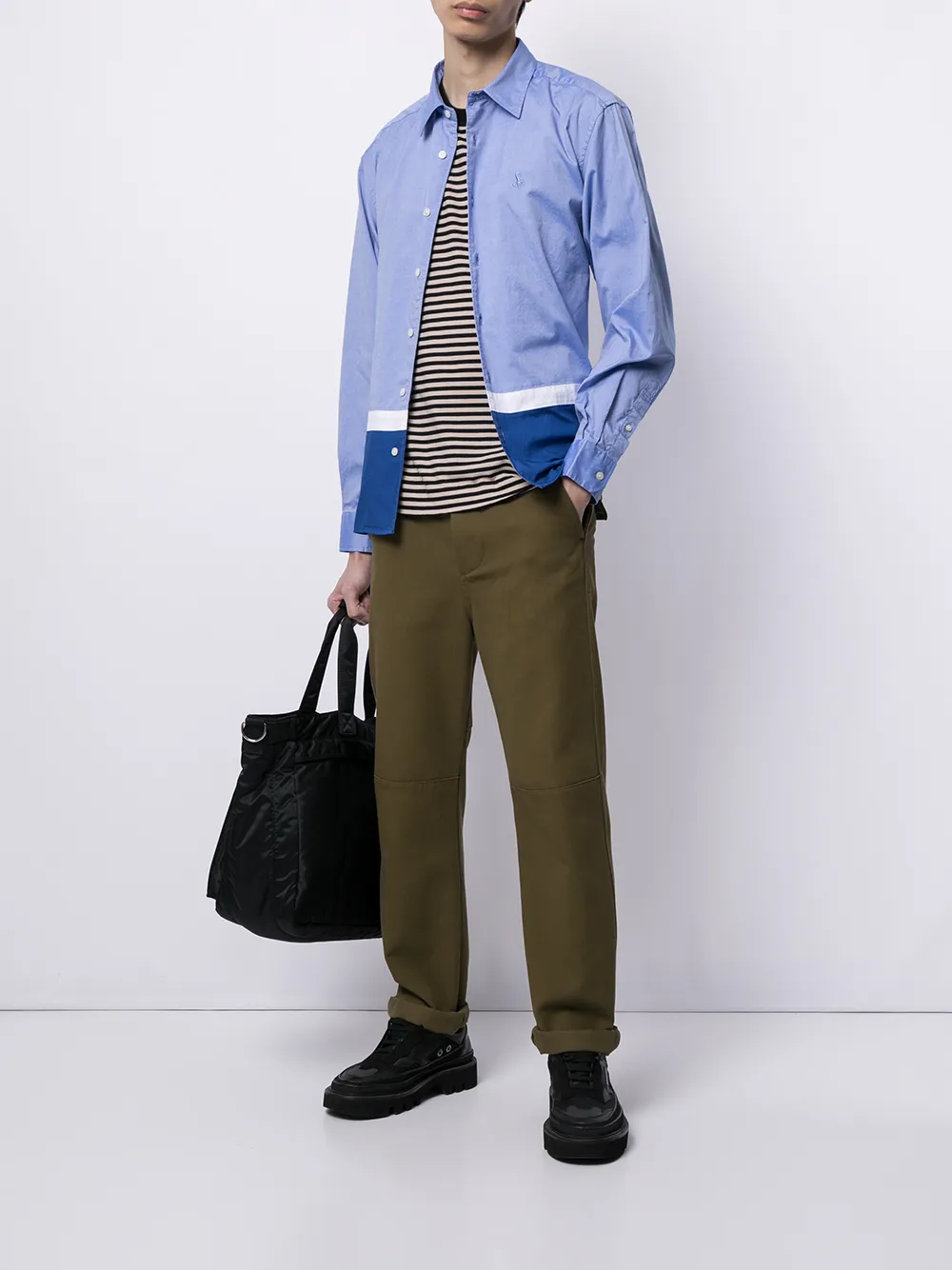 фото Sophnet. двухцветная рубашка на пуговицах