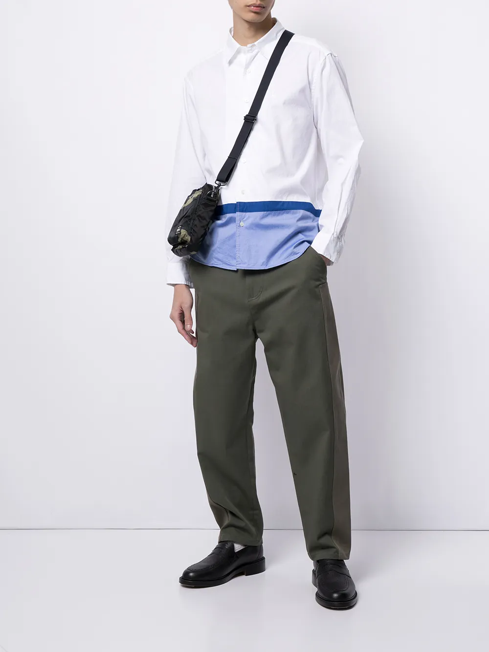 фото Sophnet. двухцветная рубашка на пуговицах