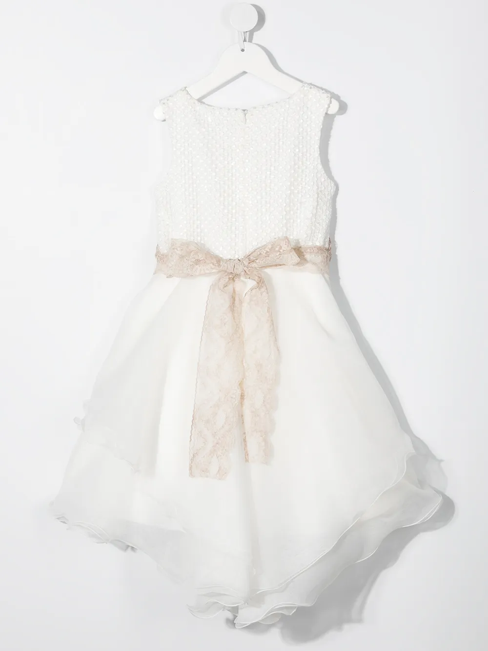 фото Mimilù платье с цветочной аппликацией и оборками