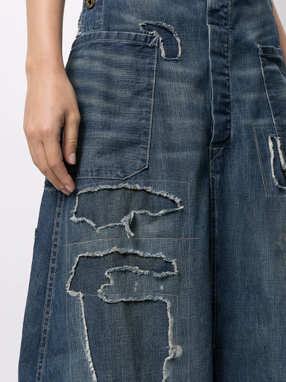 фото Ralph lauren rrl джинсовая юбка макси с эффектом потертости