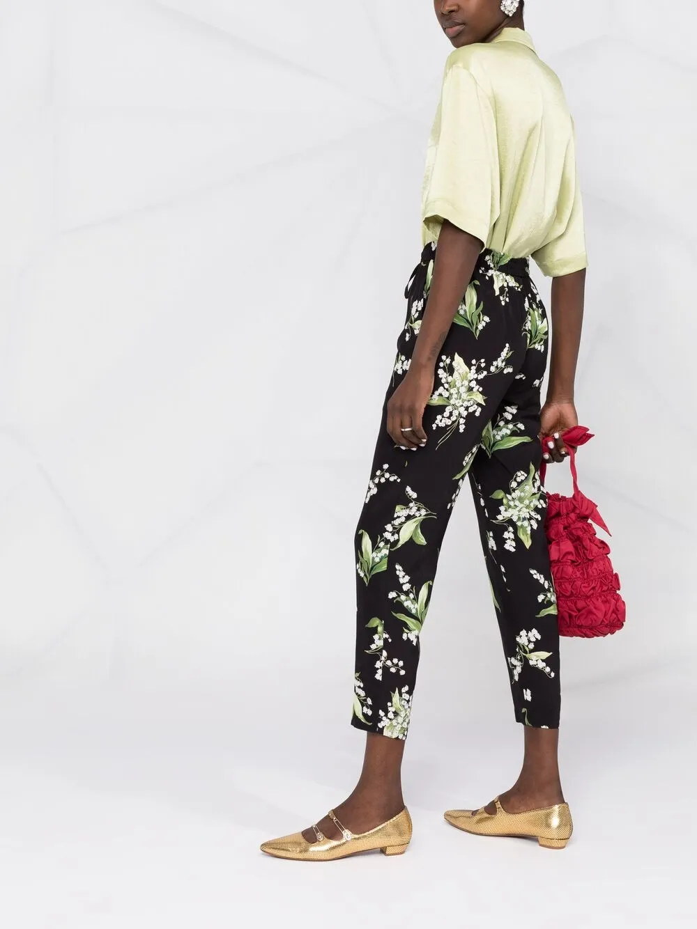 фото Red valentino жаккардовые брюки may lily с кулиской