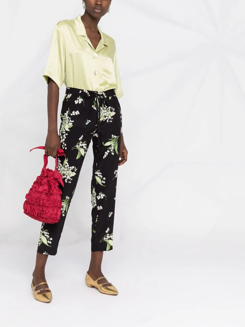 фото Red valentino жаккардовые брюки may lily с кулиской