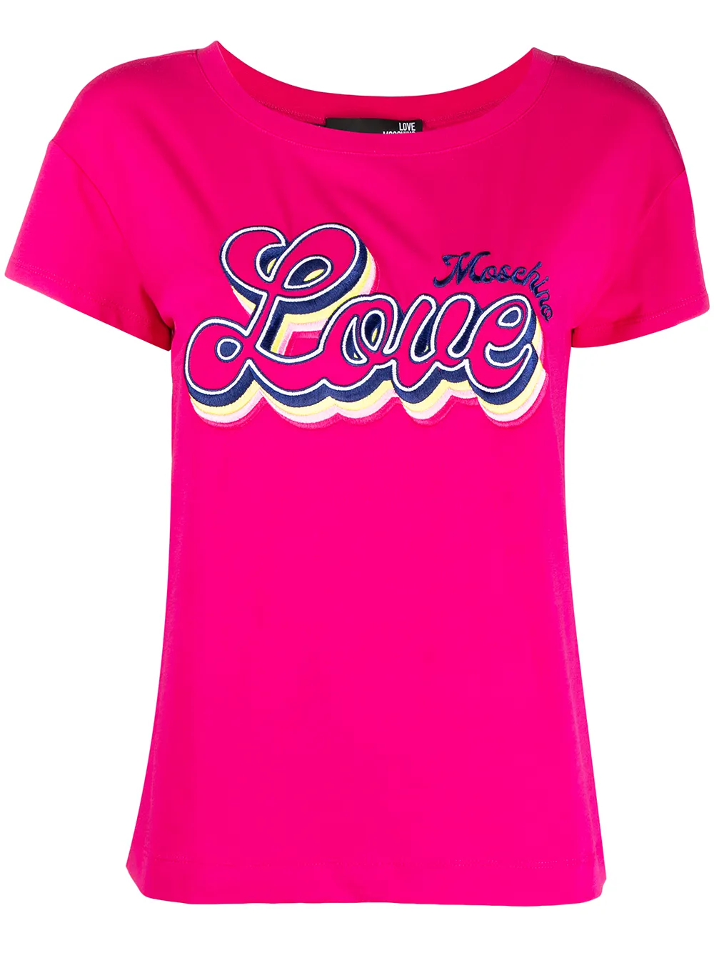 фото Love moschino футболка с вышитым логотипом