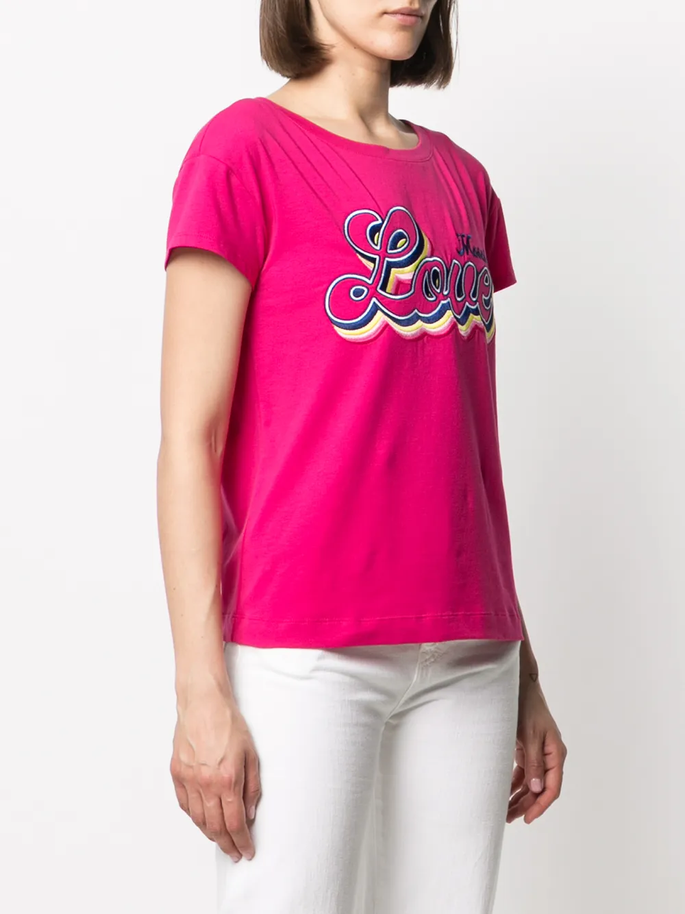 фото Love moschino футболка с вышитым логотипом