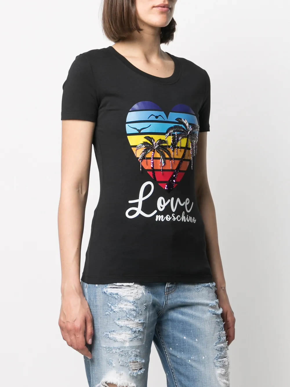 фото Love moschino футболка с логотипом