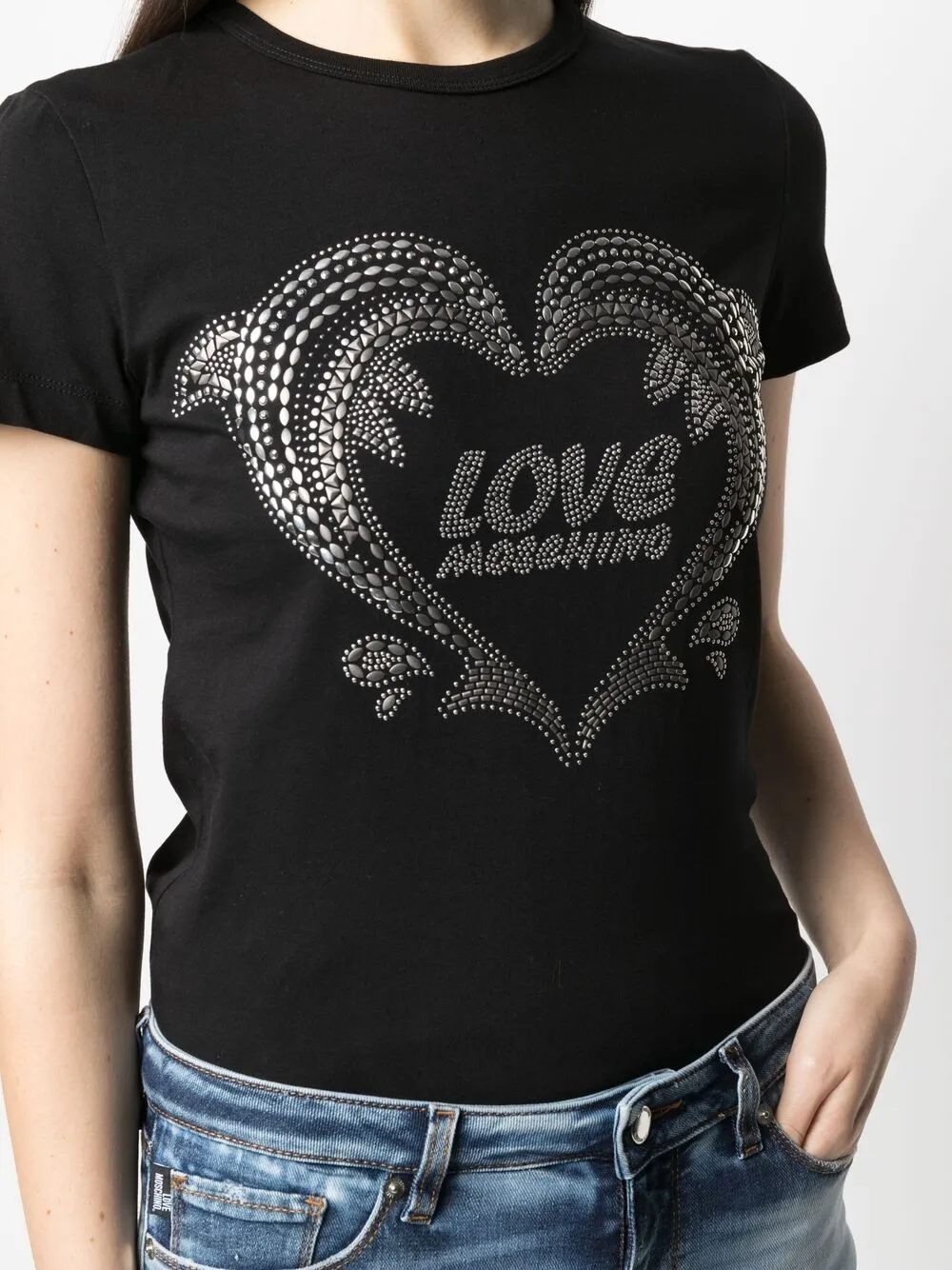 фото Love moschino футболка с короткими рукавами и логотипом