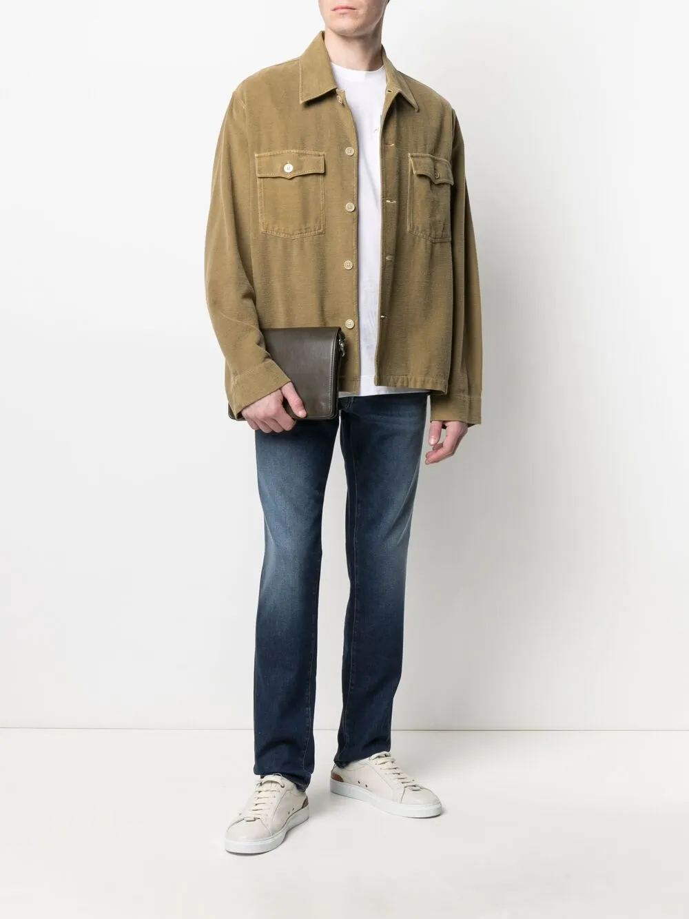 фото Z zegna джинсы прямого кроя с эффектом потертости