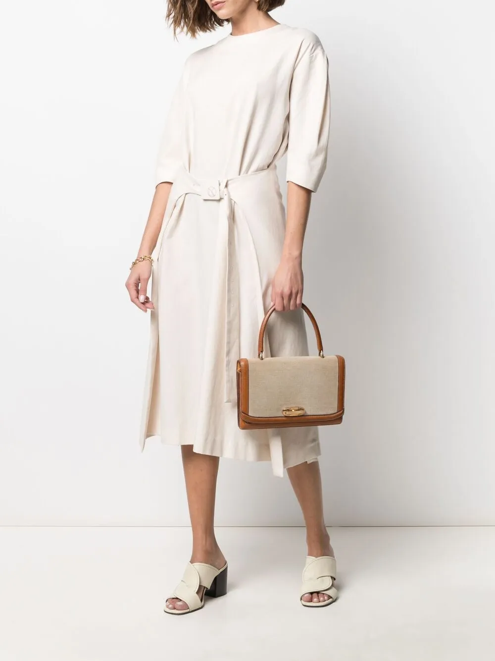 фото Hermès сумка-тоут 1960-х годов с откидным клапаном
