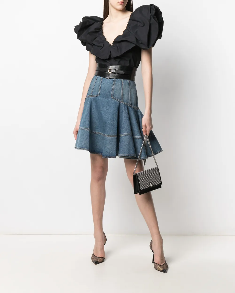 фото Alexander mcqueen джинсовая мини-юбка kickback