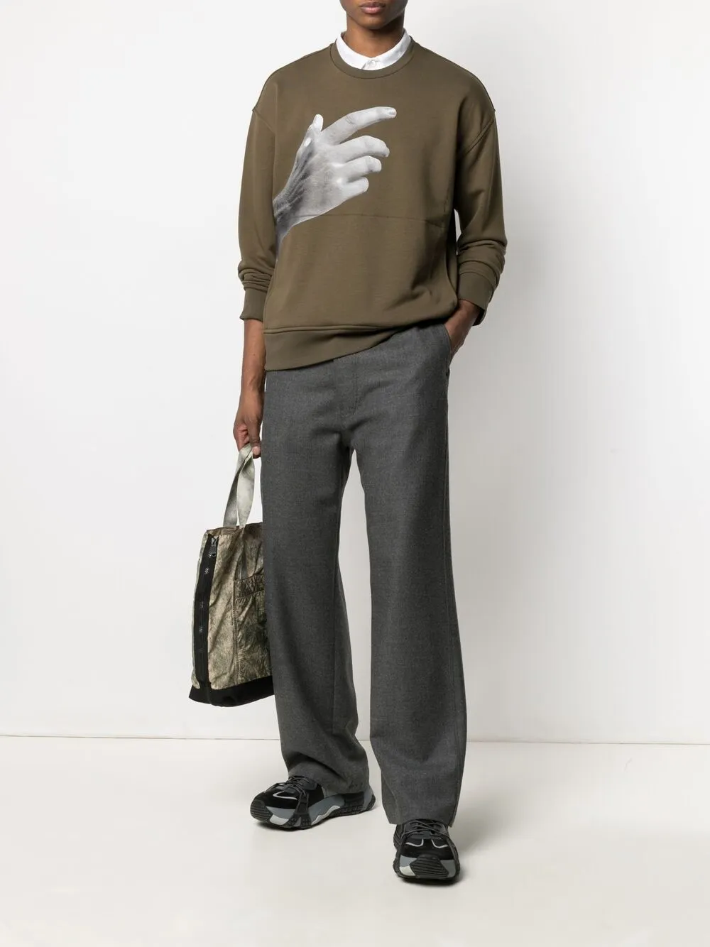 фото Neil barrett толстовка с принтом the other hand series