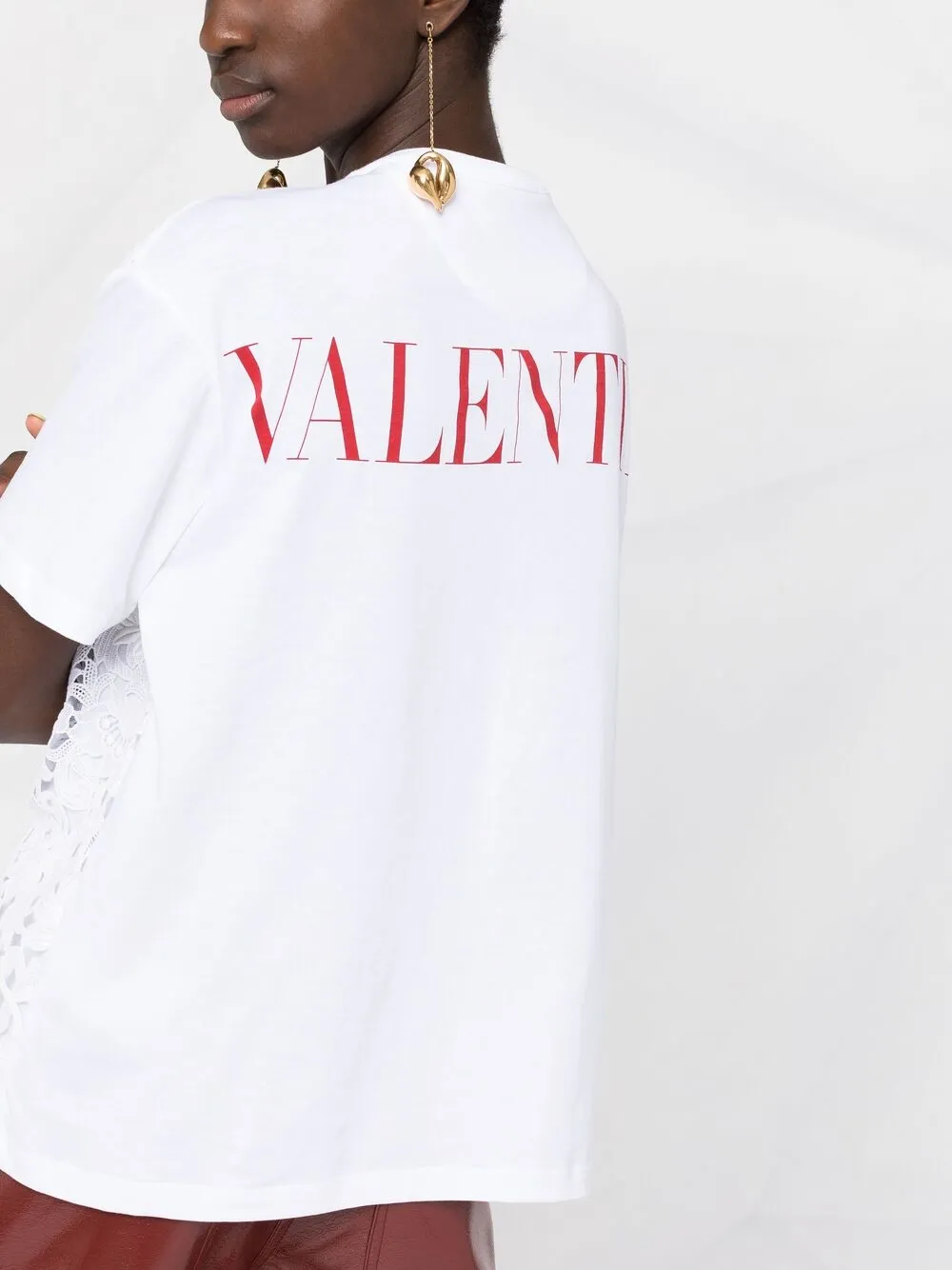 фото Valentino кружевная футболка с логотипом