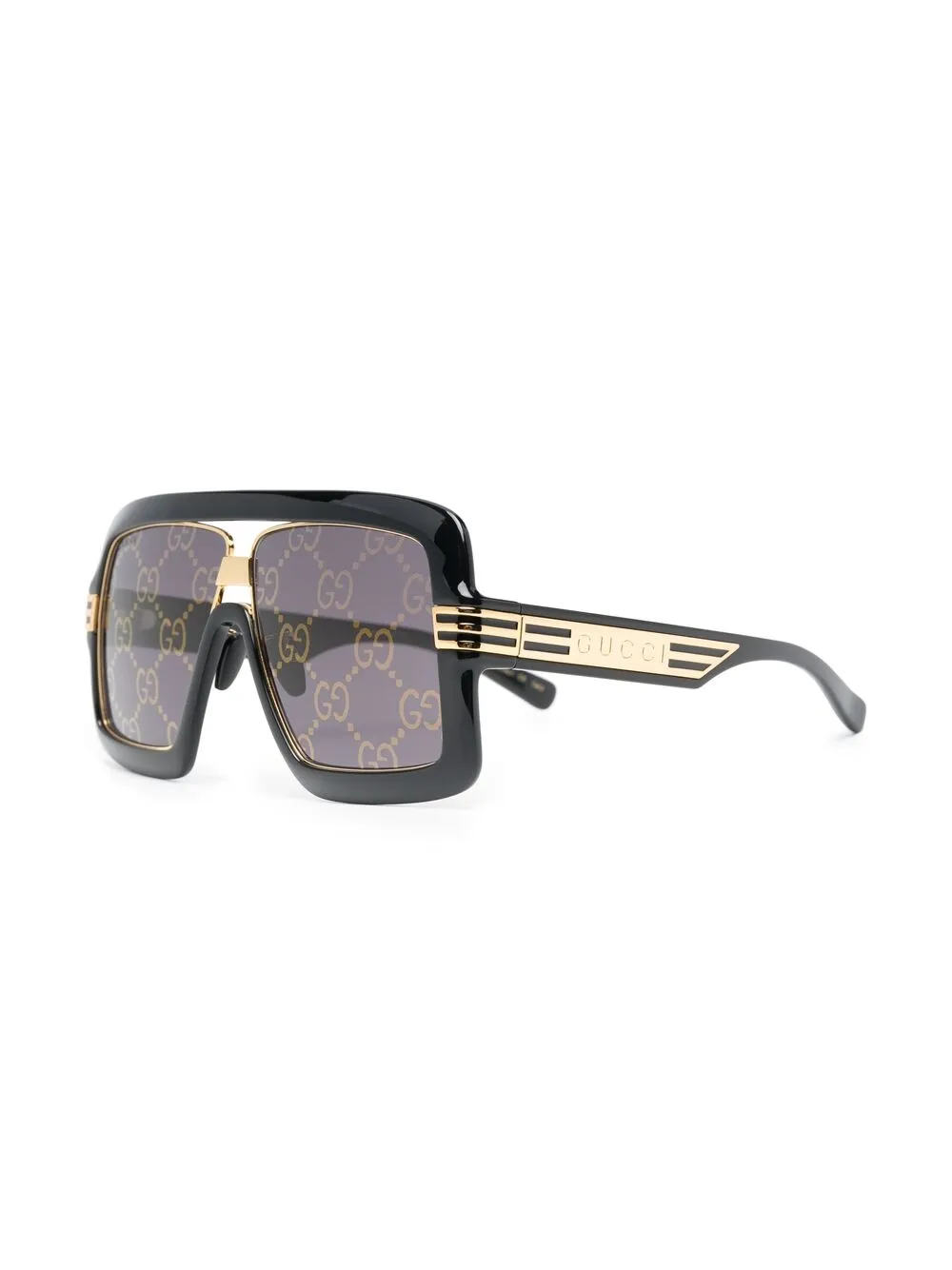 фото Gucci eyewear солнцезащитные очки в массивной оправе с логотипом gg