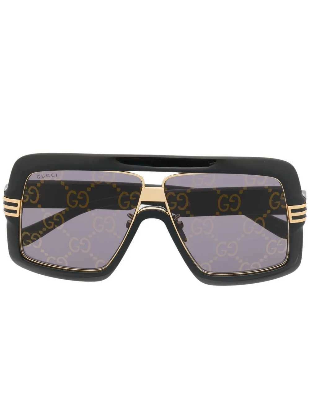 фото Gucci eyewear солнцезащитные очки в массивной оправе с логотипом gg