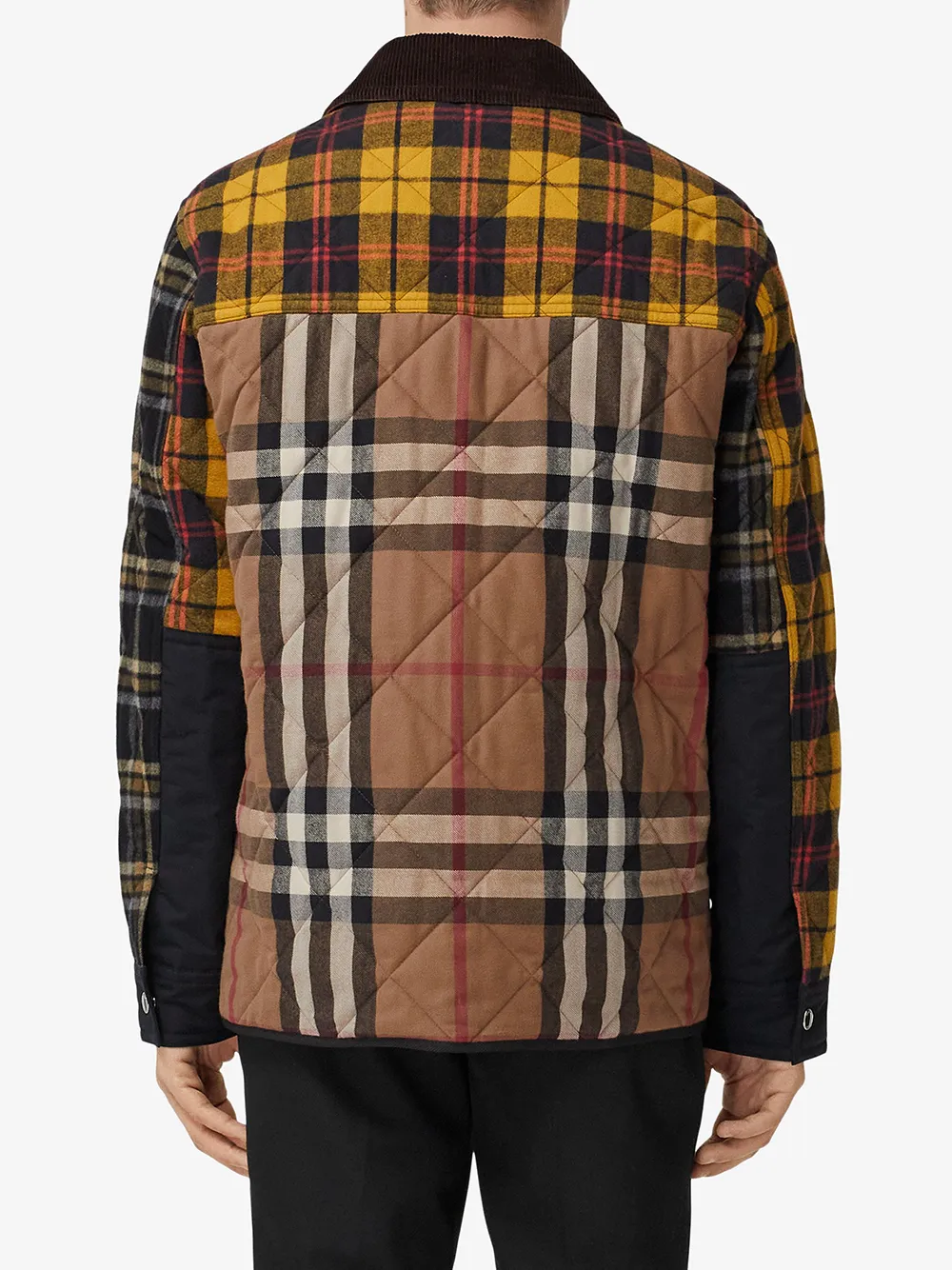 фото Burberry клетчатая куртка в технике пэчворк