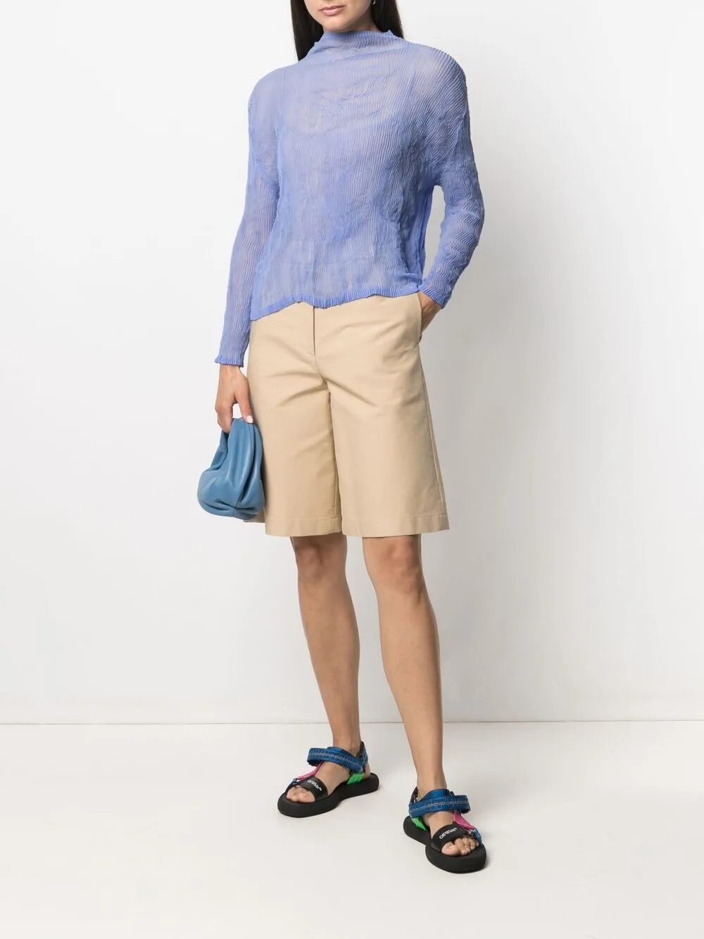 фото Issey miyake топ с длинными рукавами и плиссировкой
