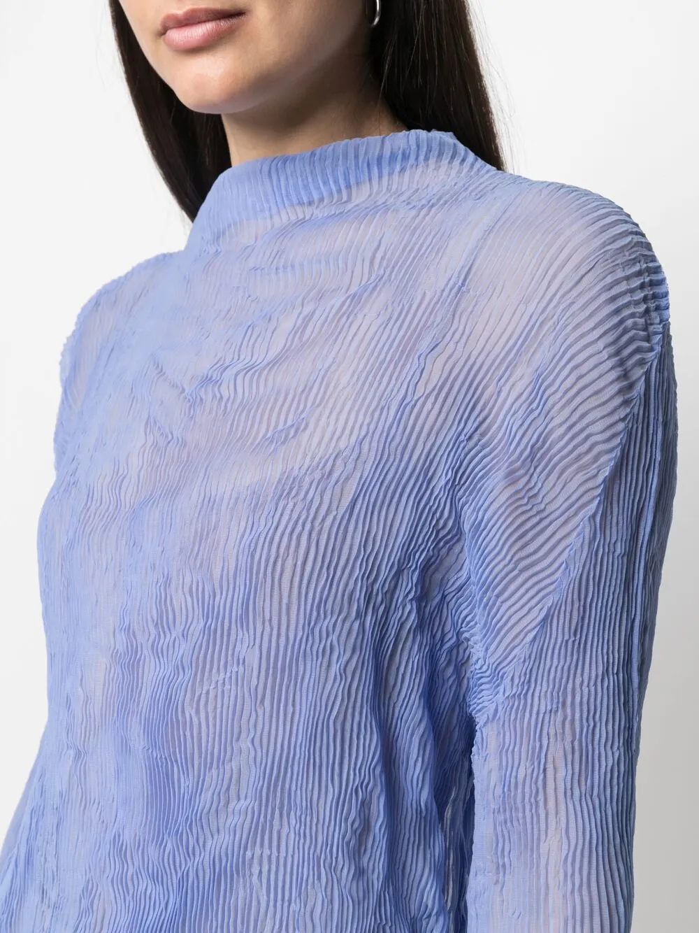 фото Issey miyake топ с длинными рукавами и плиссировкой