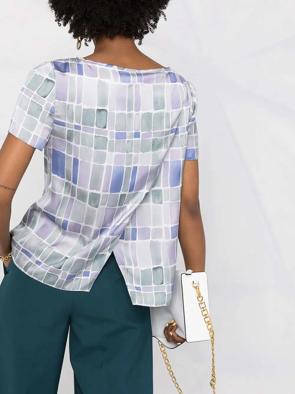 фото Emporio armani футболка с вырезом-лодочкой и геометричным принтом