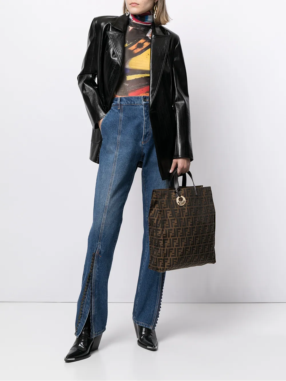 фото Fendi pre-owned сумка-тоут с узором zucca
