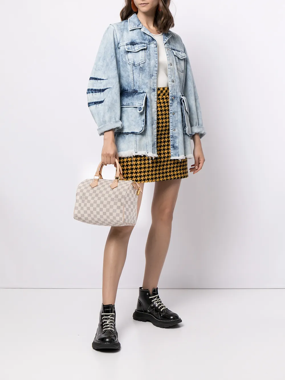 фото Louis vuitton сумка-тоут damier azur speedy 25 2020-го года