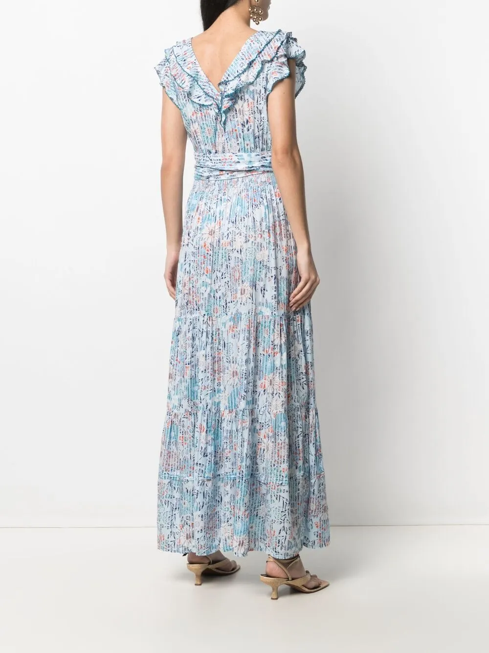 фото Poupette st barth платье макси с запахом и цветочным узором