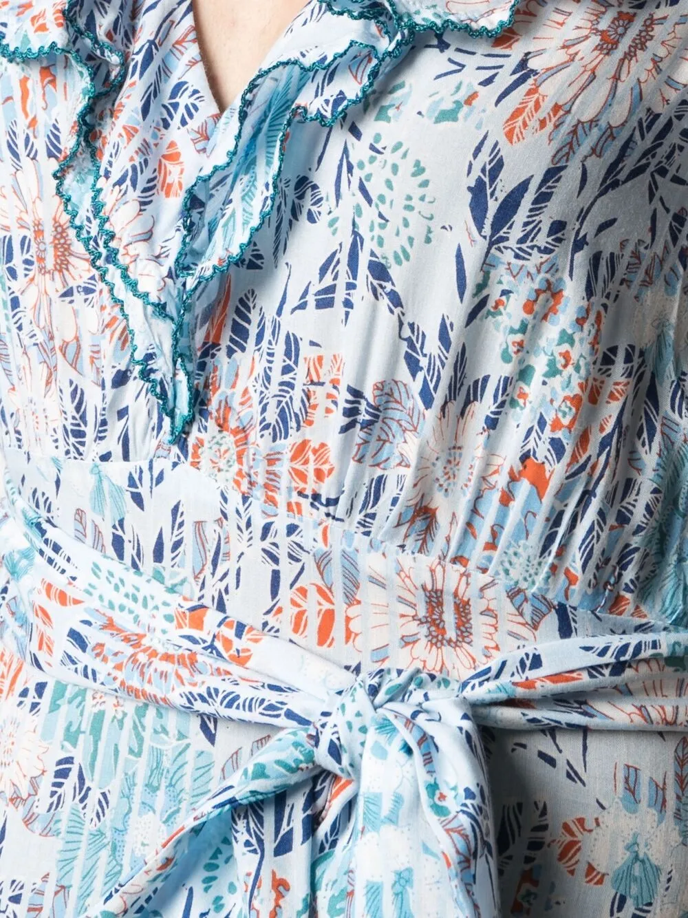 фото Poupette st barth платье макси с запахом и цветочным узором