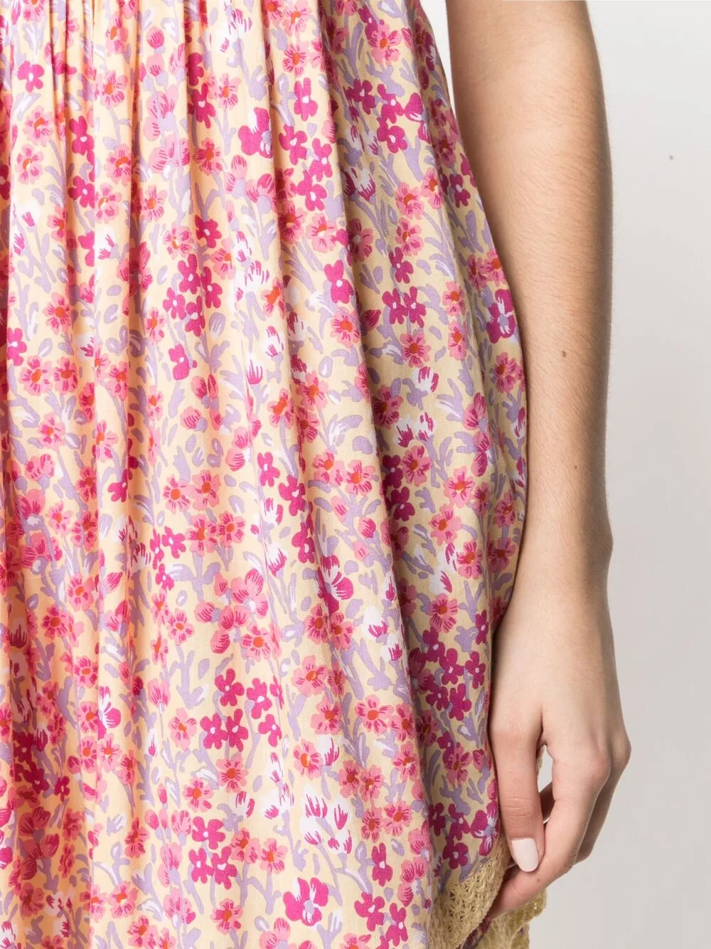 фото Poupette st barth расклешенное платье мини с цветочным принтом