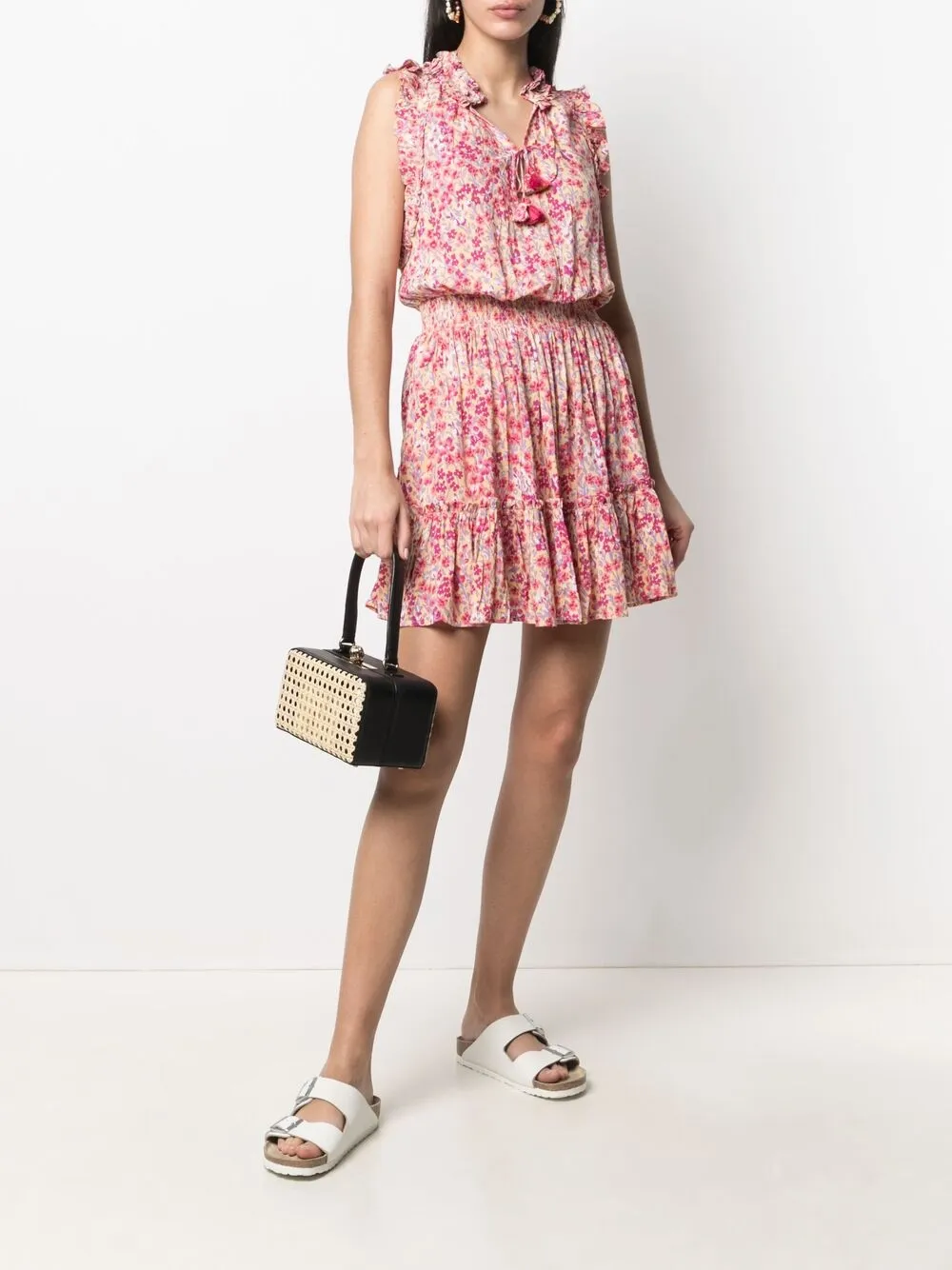 фото Poupette st barth короткое платье-трапеция с цветочным принтом