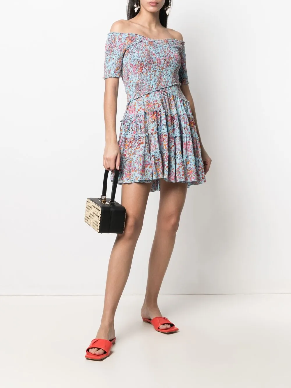 фото Poupette st barth платье мини с принтом