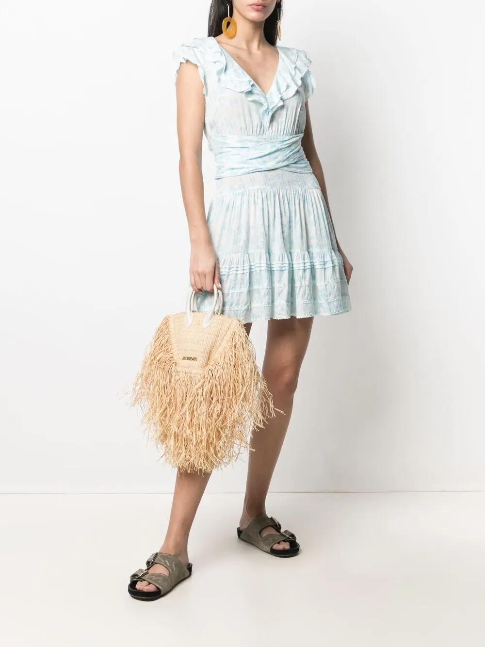 фото Poupette st barth короткое платье-трапеция с цветочным принтом