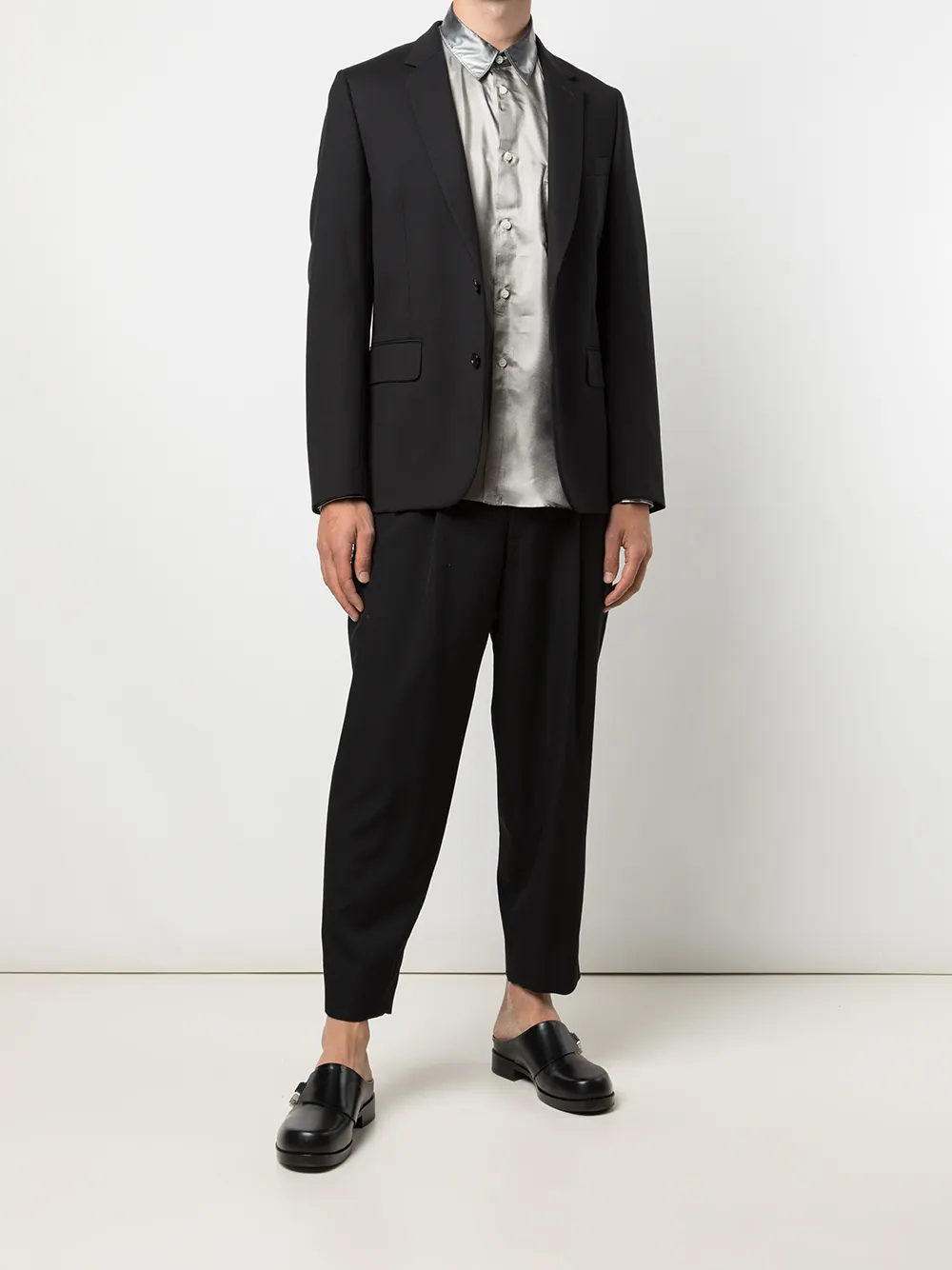фото Comme des garçons homme plus рубашка с длинными рукавами и эффектом металлик