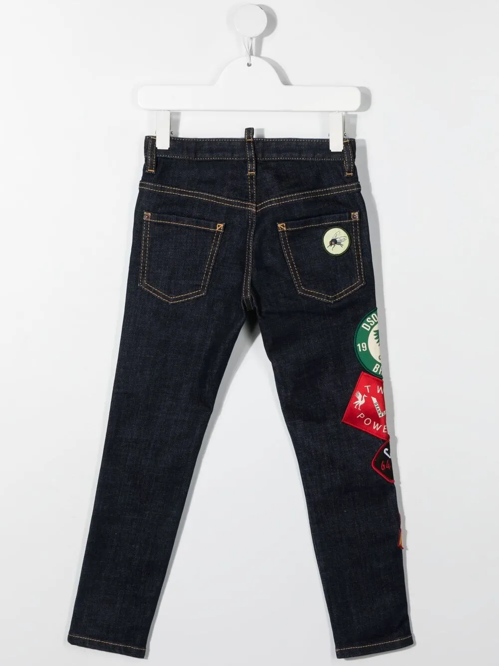 фото Dsquared2 kids джинсы прямого кроя с нашивками