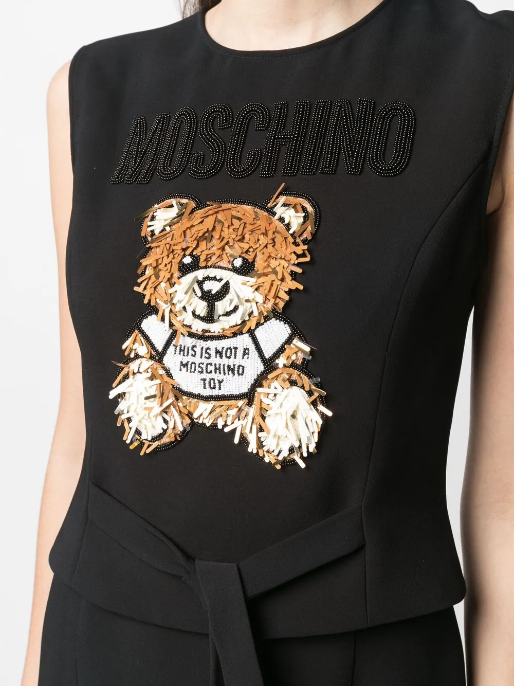 фото Moschino платье с декором teddy bear